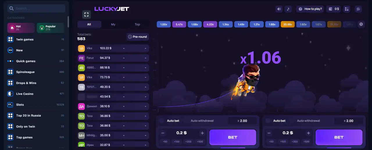 1win Lucky Jet