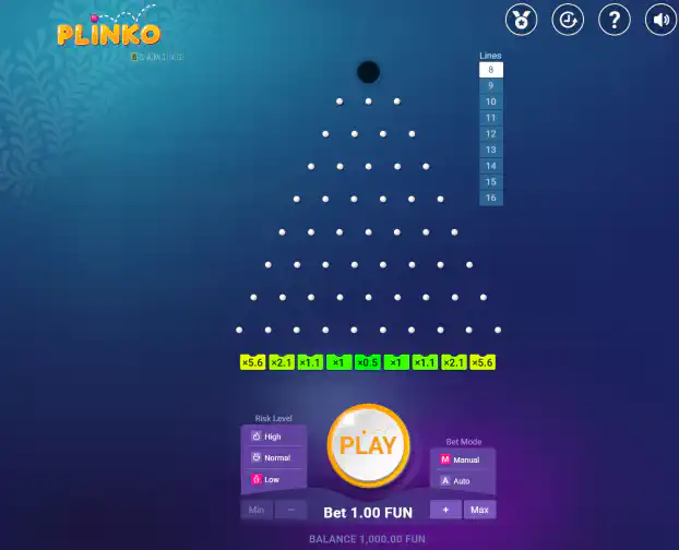 1win Plinko game