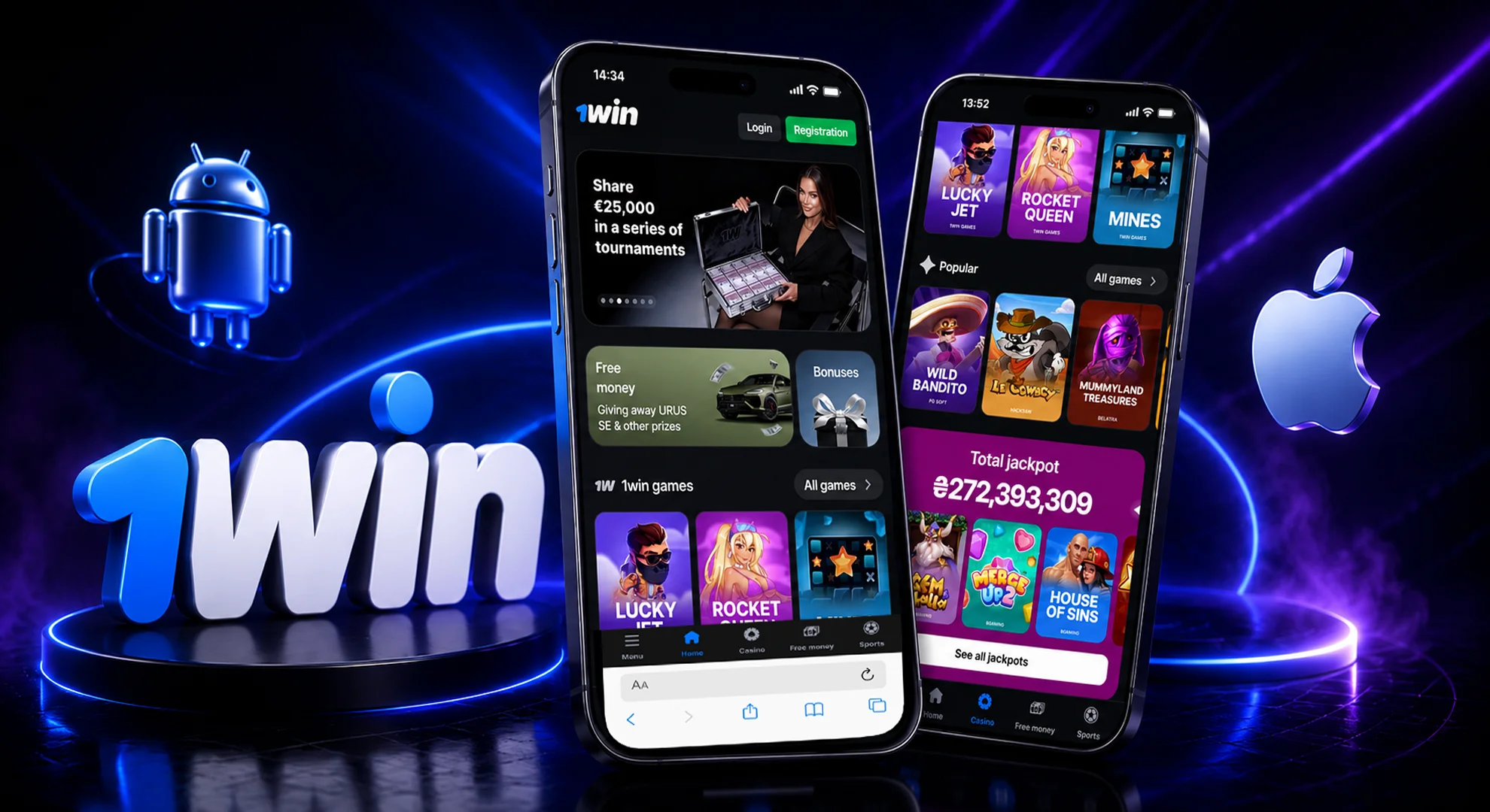 How to download and install 1win mobile app apk for android and ios in India 2026
